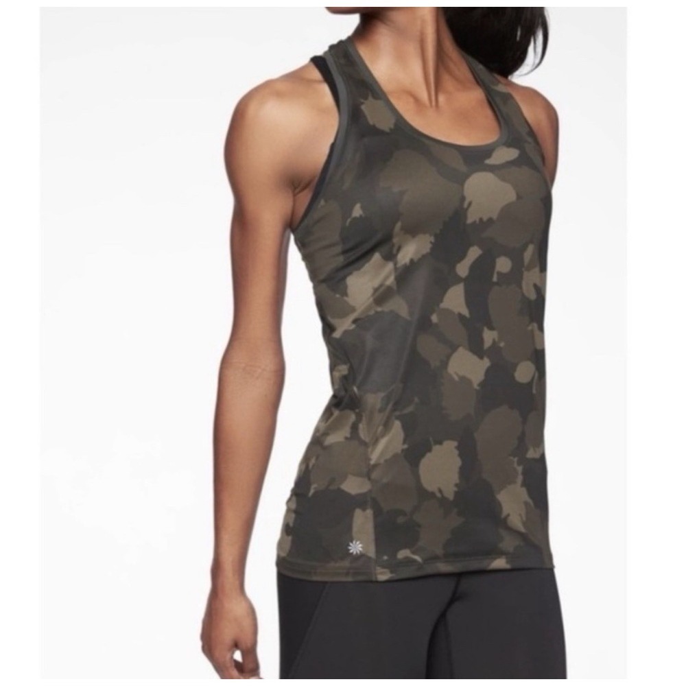 Athleta Women's Medium Limitless Camo Keyhole‎ Tank Top Multicolor Racerback